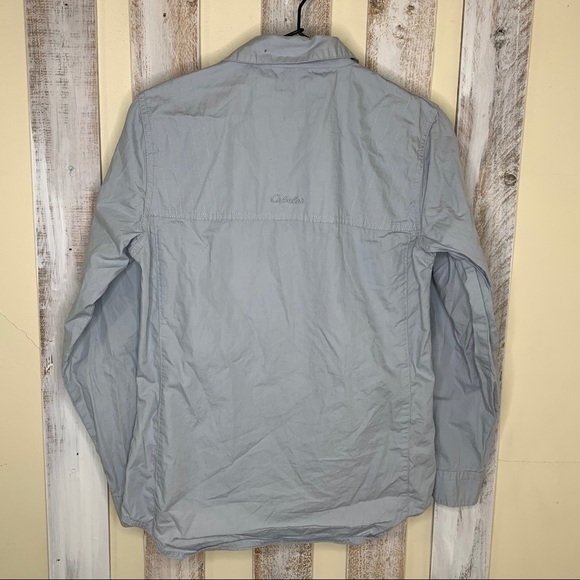 Cabela's Blue and Quilted Brown Button Down Blouse - Picture 6 of 8